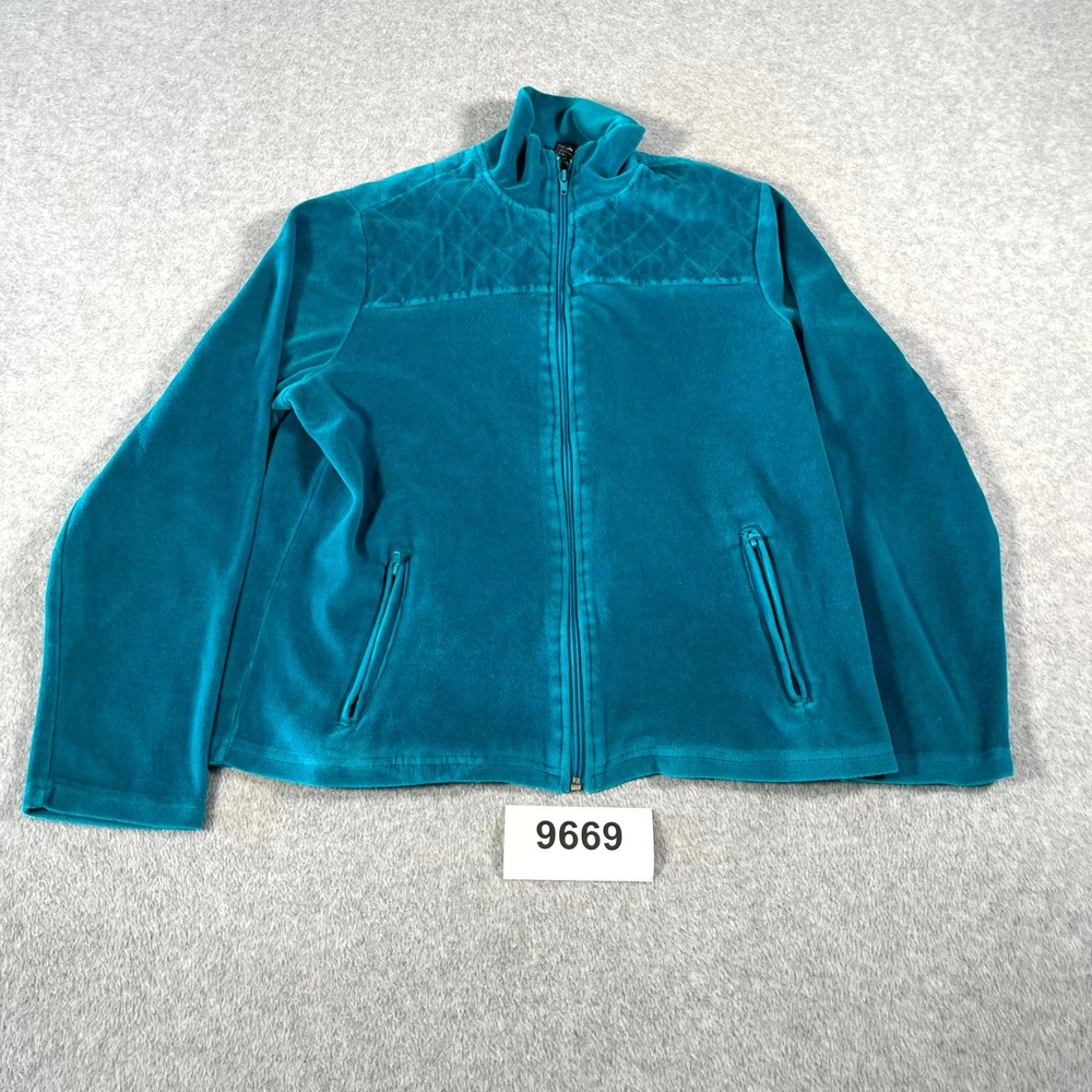 Mirror Image Pyxis Fleece Jacket Mens Medium Teal Lined Mock Neck Full Zip